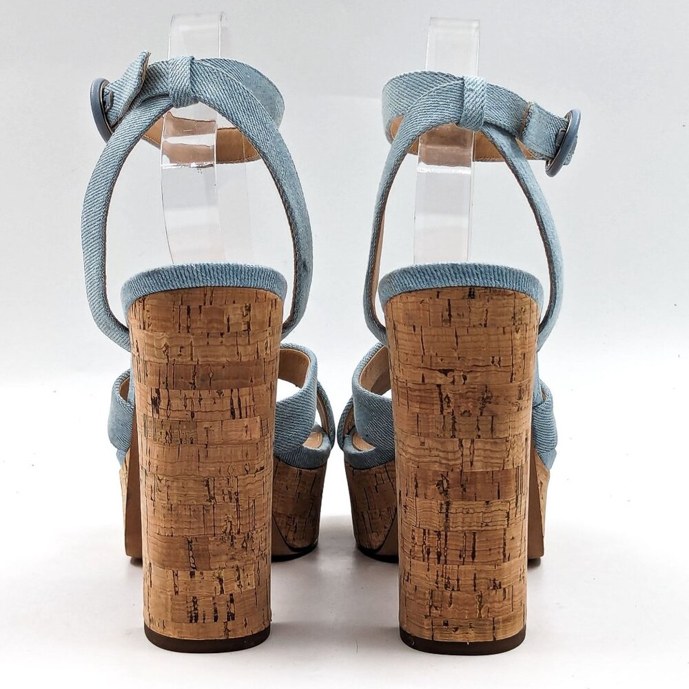 Veronica Beard Women Lalana Blue Denim Strappy Platform Summer Sandals -  10.5 - Picture 6 of 12